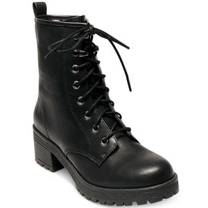 Madden Girl Eloisee Lace Up Black Combat Boots